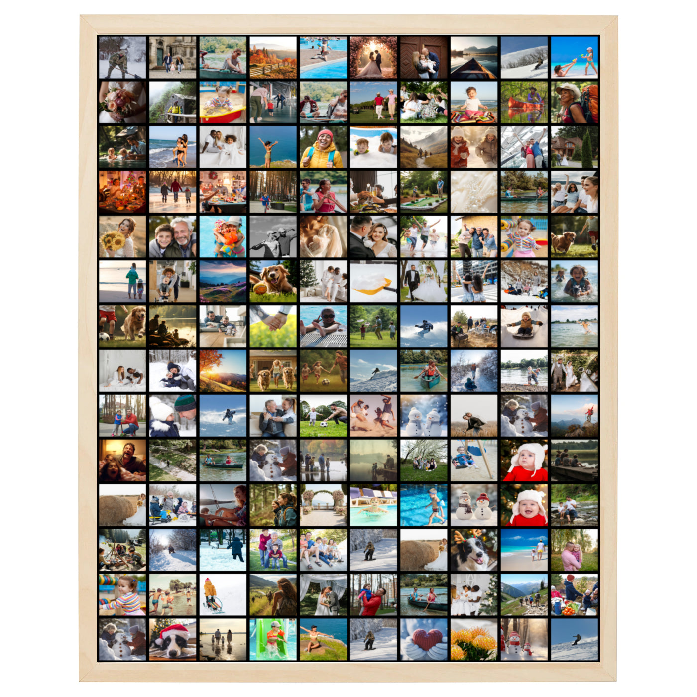 foto kollage i sort baggrund med 140 fotos i grid design