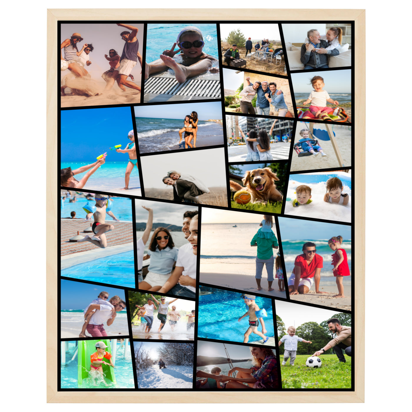 foto kollage i sort baggrund med 24 fotos i sig-sag design