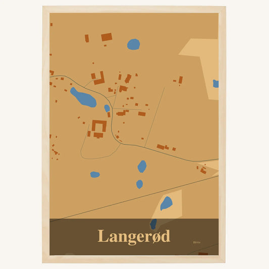 Langerød plakat – Firkantet 2026 – Lys pastel brun
