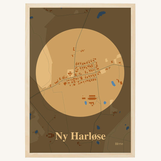 Ny Harløse plakat – Centrum 2026 – Lys pastel brun