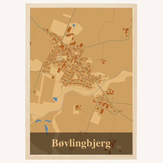 Bøvlingbjerg plakat – Firkantet 2026 – Lys pastel brun