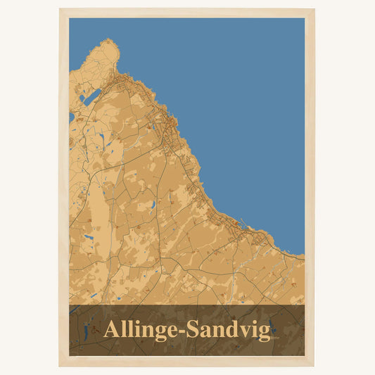 Allinge-Sandvig plakat – Firkantet 2026 – Lys pastel brun