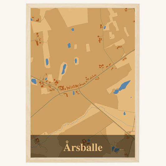 Årsballe plakat – Firkantet 2026 – Lys pastel brun
