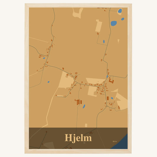 Hjelm plakat – Firkantet 2026 – Lys pastel brun