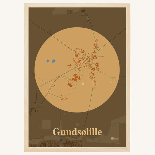 Gundsølille plakat – Centrum 2026 – Lys pastel brun
