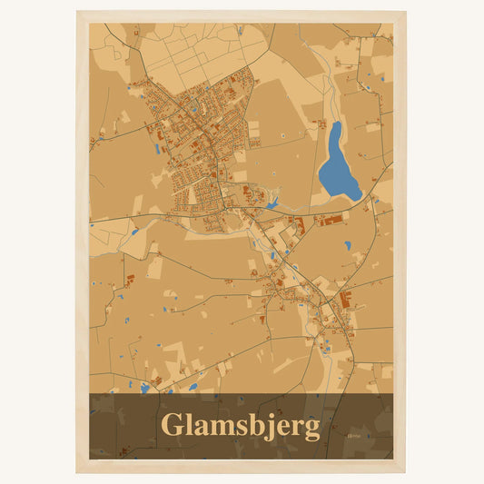 Glamsbjerg plakat – Firkantet 2026 – Lys pastel brun