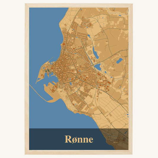 Rønne plakat – Firkantet 2026 – Lys pastel brun