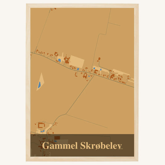 Gammel Skrøbelev plakat – Firkantet 2026 – Lys pastel brun