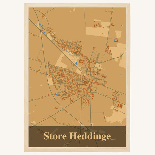 Store Heddinge plakat – Firkantet 2026 – Lys pastel brun