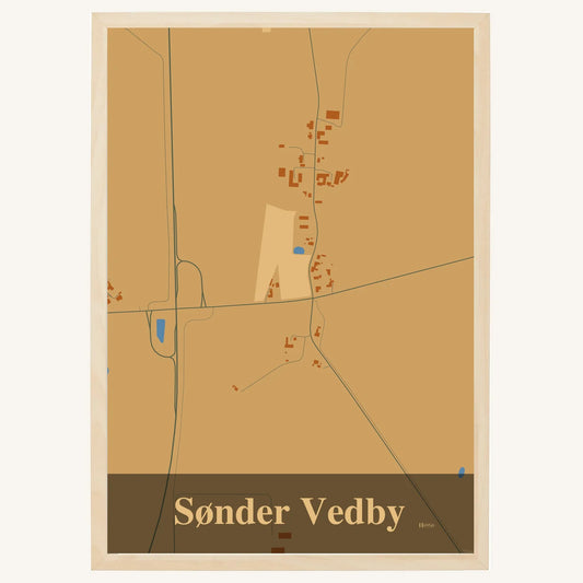 Sønder Vedby plakat – Firkantet 2026 – Lys pastel brun