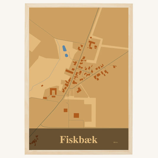Fiskbæk plakat – Firkantet 2026 – Lys pastel brun