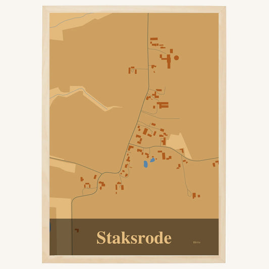 Staksrode plakat – Firkantet 2026 – Lys pastel brun