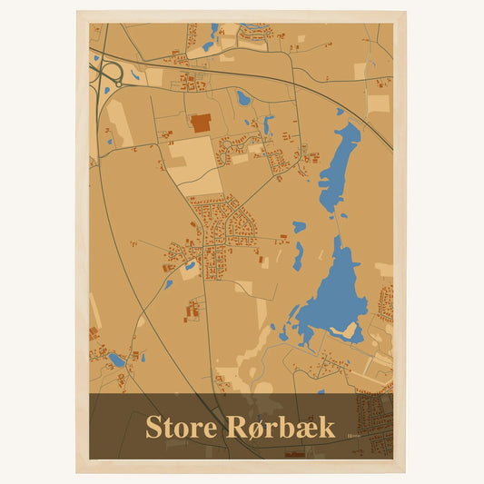 Store Rørbæk plakat – Firkantet 2026 – Lys pastel brun