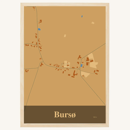 Bursø plakat – Firkantet 2026 – Lys pastel brun