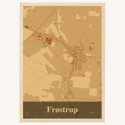 Frøstrup Plakat – Lys pastel brun