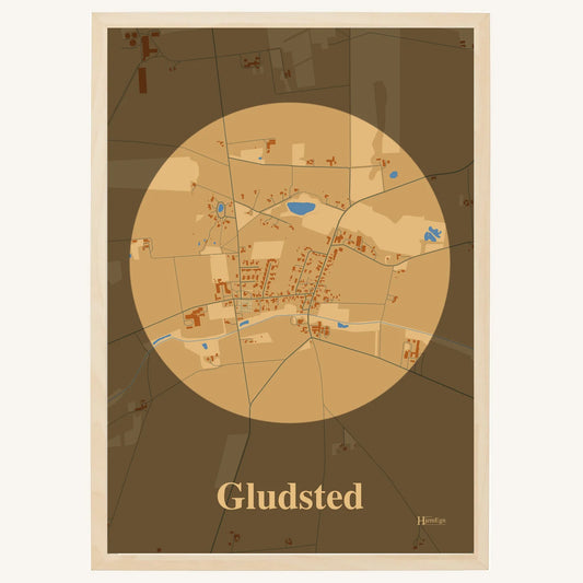 Gludsted Plakat – Lys pastel brun