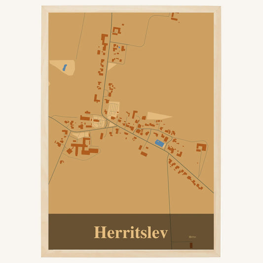 Herritslev plakat – Firkantet 2026 – Lys pastel brun