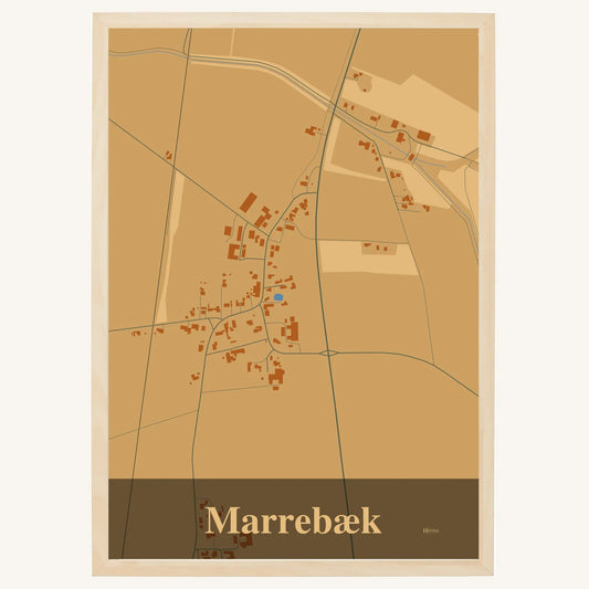 Marrebæk plakat – Firkantet 2026 – Lys pastel brun