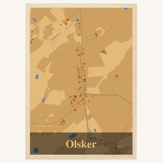 Olsker plakat – Firkantet 2026 – Lys pastel brun