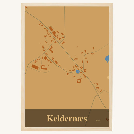 Keldernæs plakat – Firkantet 2026 – Lys pastel brun