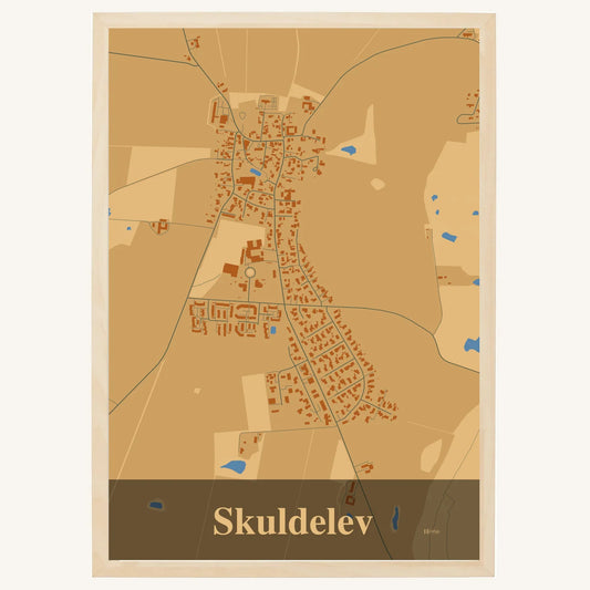 Skuldelev plakat – Firkantet 2026 – Lys pastel brun
