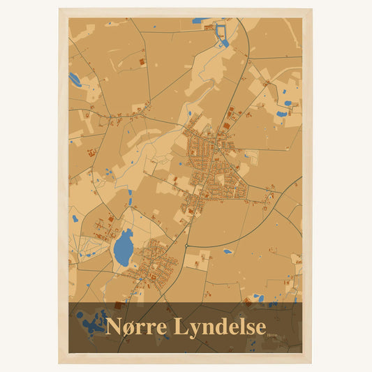 Nørre Lyndelse Plakat – Lys pastel brun