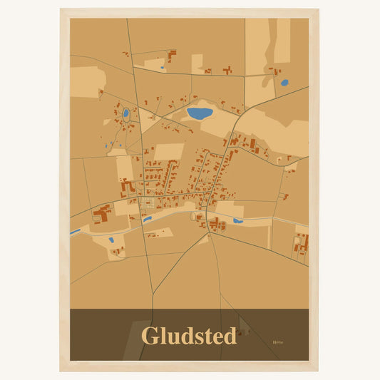 Gludsted Plakat – Lys pastel brun