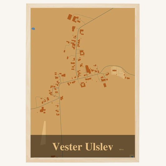 Vester Ulslev plakat – Firkantet 2026 – Lys pastel brun