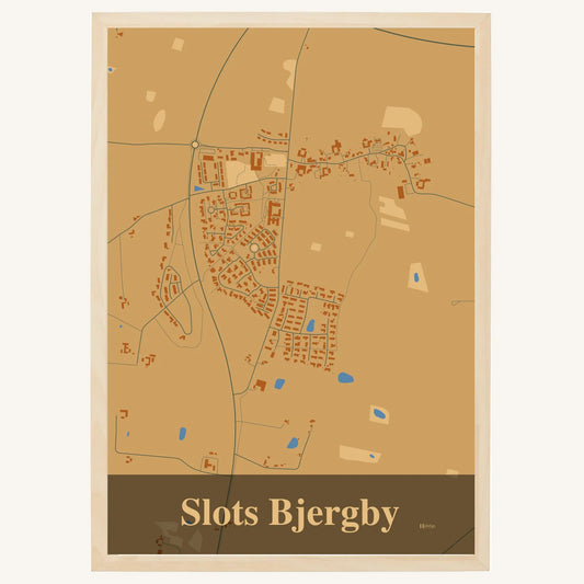 Slots Bjergby Plakat – Lys pastel brun