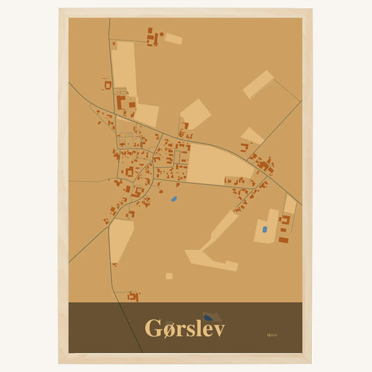 Gørslev plakat – Firkantet 2026 – Lys pastel brun