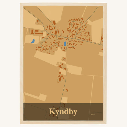 Kyndby plakat – Firkantet 2026 – Lys pastel brun