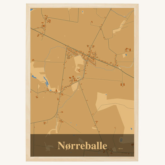 Nørreballe plakat – Firkantet 2026 – Lys pastel brun