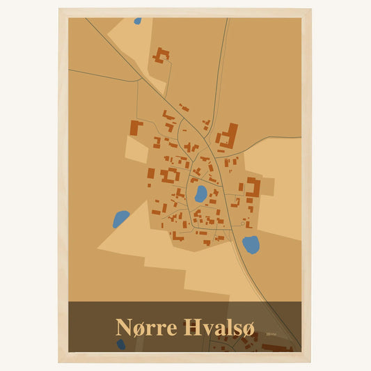 Nørre Hvalsø plakat – Firkantet 2026 – Lys pastel brun