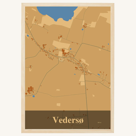 Vedersø plakat – Firkantet 2026 – Lys pastel brun