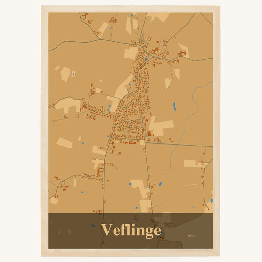 Veflinge Plakat – Lys pastel brun