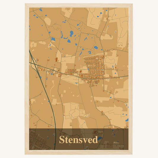 Stensved plakat – Firkantet 2026 – Lys pastel brun