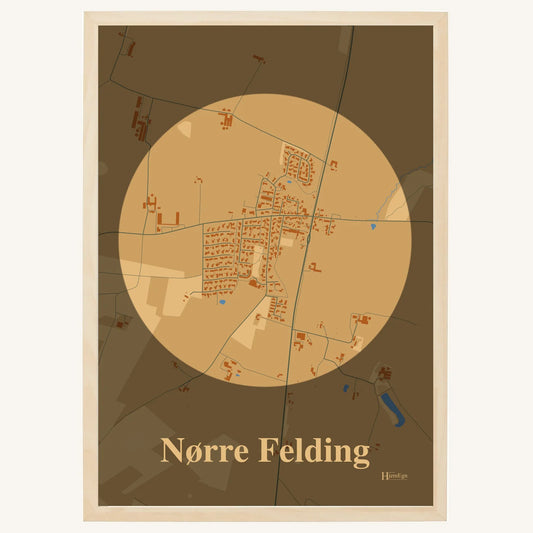 Nørre Felding Plakat – Lys pastel brun