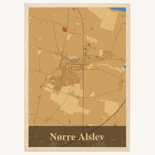 Nørre Alslev Plakat – Lys pastel brun