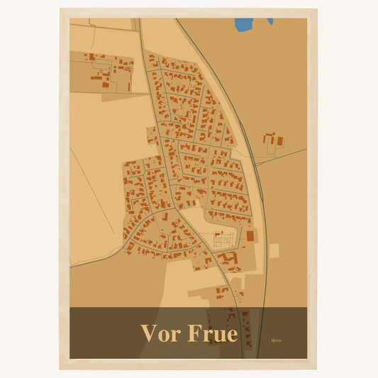 Vor Frue Plakat – Lys pastel brun
