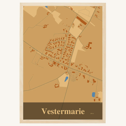 Vestermarie plakat – Firkantet 2026 – Lys pastel brun