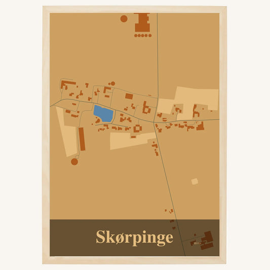 Skørpinge plakat – Firkantet 2026 – Lys pastel brun