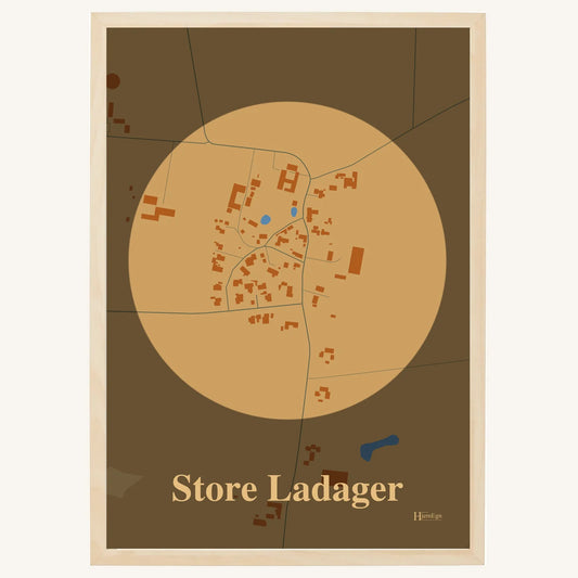 Store Ladager plakat – Centrum 2026 – Lys pastel brun