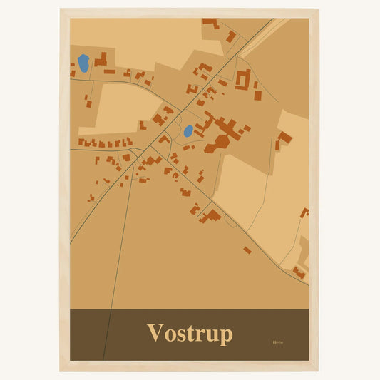 Vostrup plakat – Firkantet 2026 – Lys pastel brun