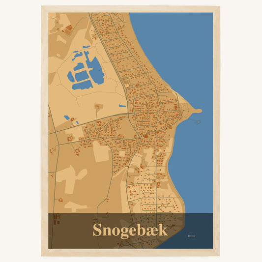 Snogebæk plakat – Firkantet 2026 – Lys pastel brun