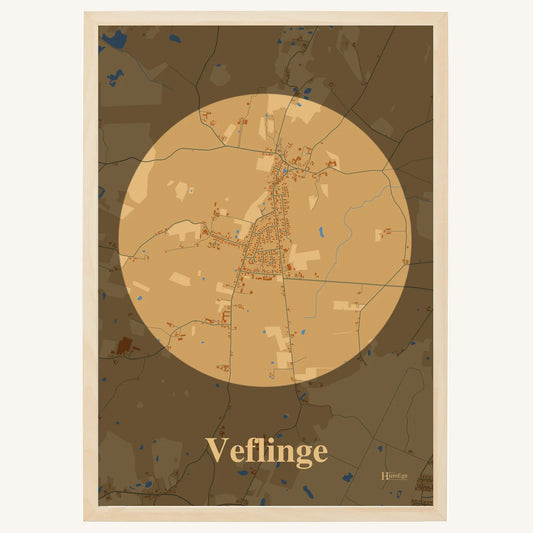 Veflinge Plakat – Lys pastel brun