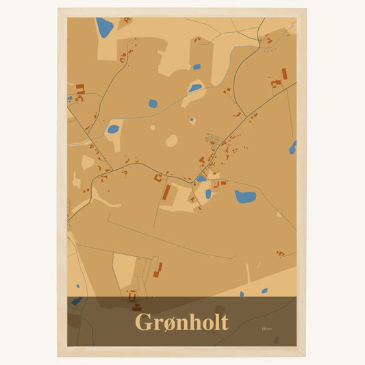 Grønholt plakat – Firkantet 2026 – Lys pastel brun