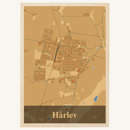 Hårlev plakat – Firkantet 2026 – Lys pastel brun