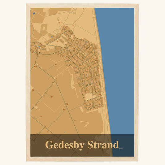 Gedesby Strand Plakat – Lys pastel brun
