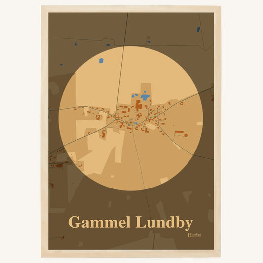 Gammel Lundby plakat – Centrum 2026 – Lys pastel brun