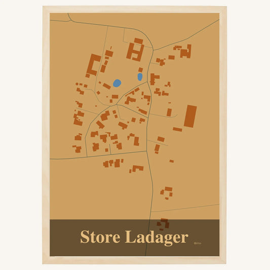 Store Ladager plakat – Firkantet 2026 – Lys pastel brun